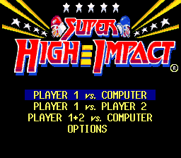Super High Impact (Japan) Title Screen